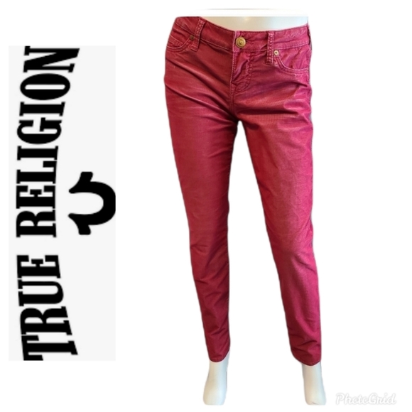 True Religion Denim - True Religion Red Corduroy Skinny Pants 29